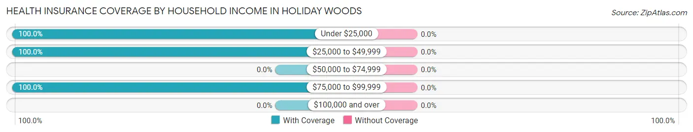 Health Insurance Coverage by Household Income in Holiday Woods