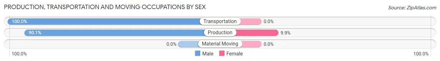 Production, Transportation and Moving Occupations by Sex in Hudson Lake