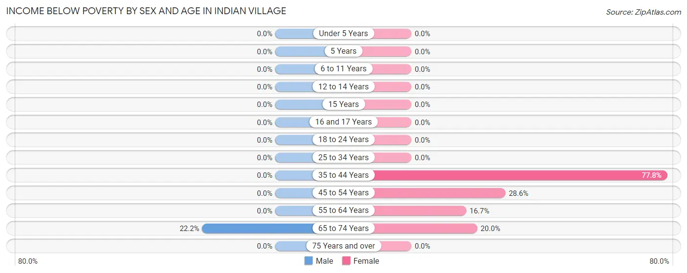 Income Below Poverty by Sex and Age in Indian Village