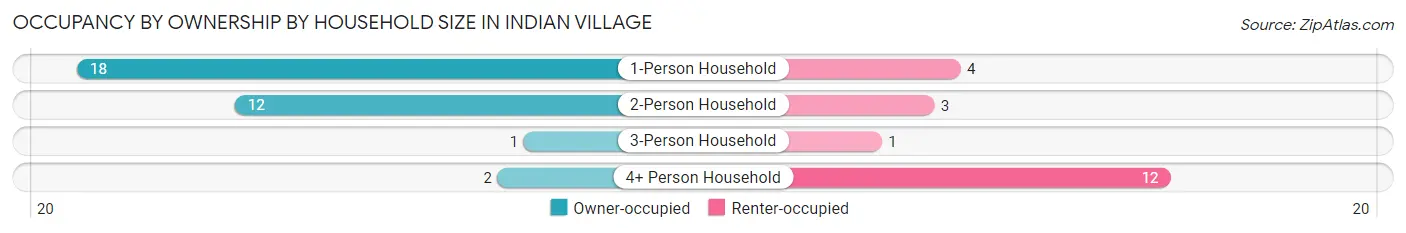 Occupancy by Ownership by Household Size in Indian Village