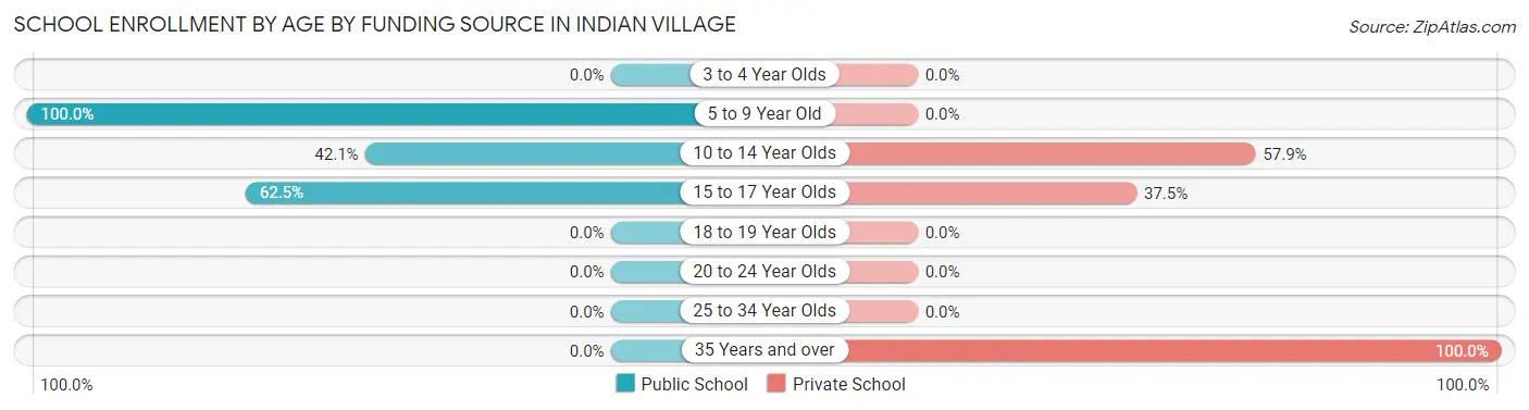 School Enrollment by Age by Funding Source in Indian Village