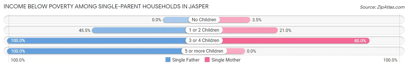 Income Below Poverty Among Single-Parent Households in Jasper