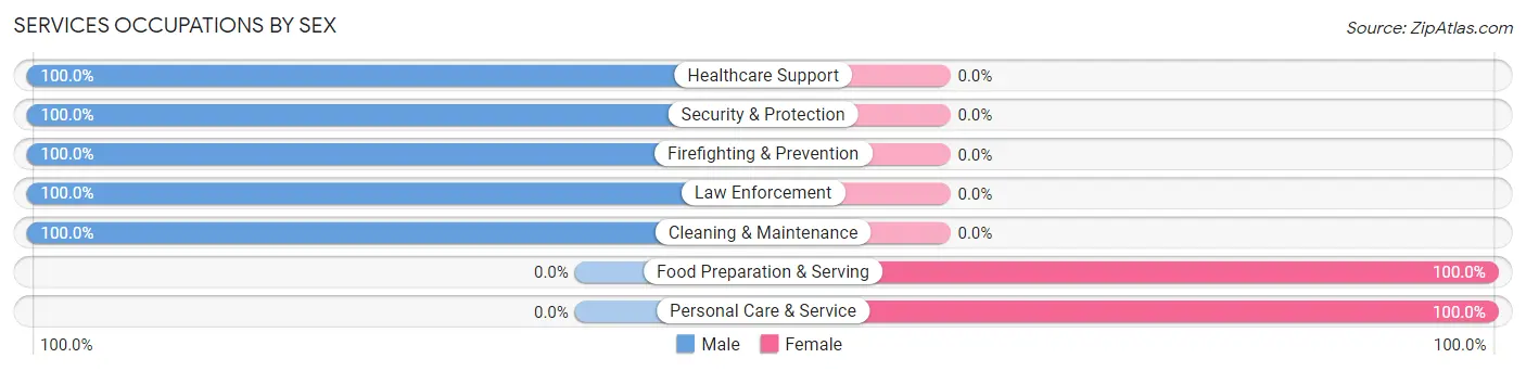 Services Occupations by Sex in Knox