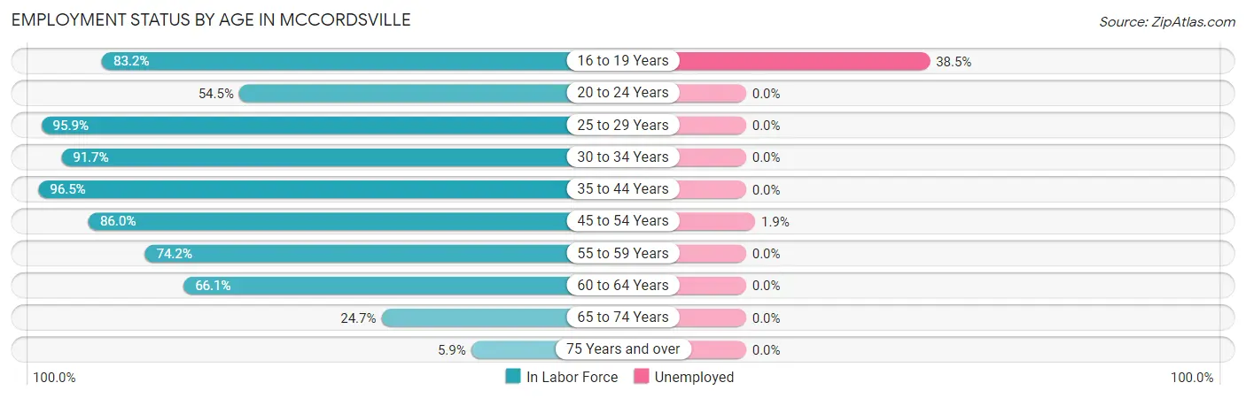 Employment Status by Age in Mccordsville