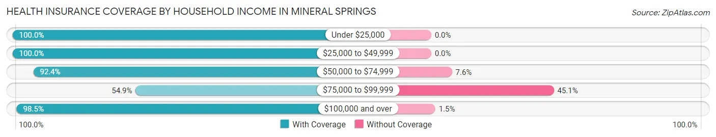 Health Insurance Coverage by Household Income in Mineral Springs