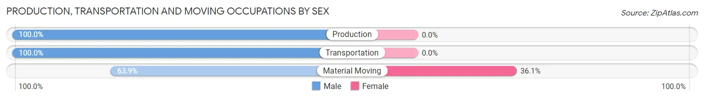 Production, Transportation and Moving Occupations by Sex in Mineral Springs