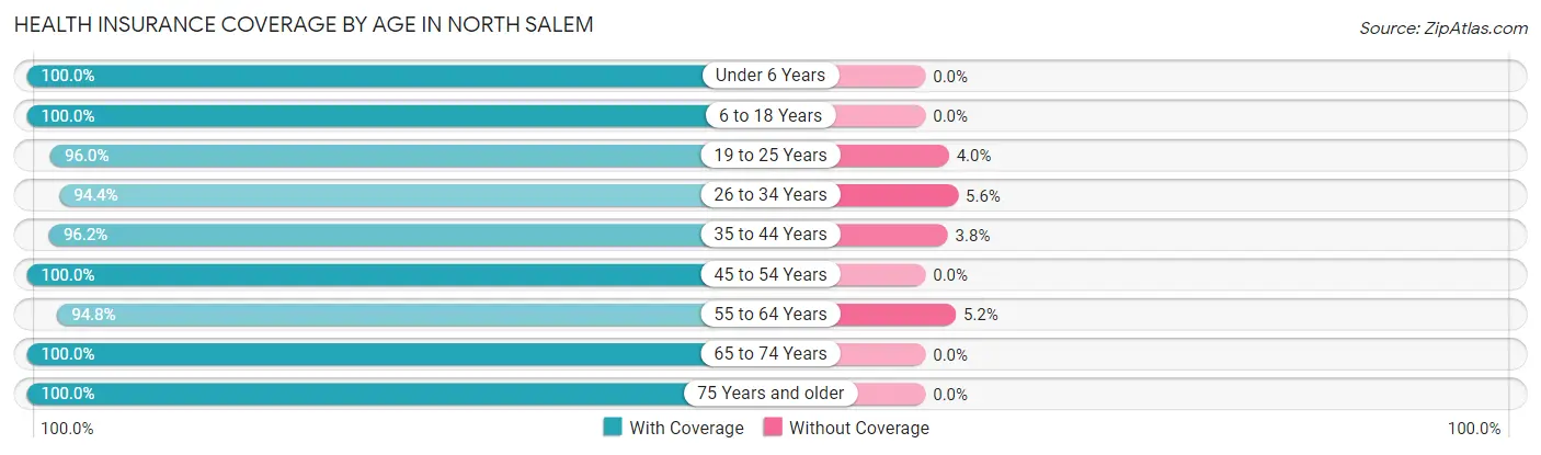 Health Insurance Coverage by Age in North Salem
