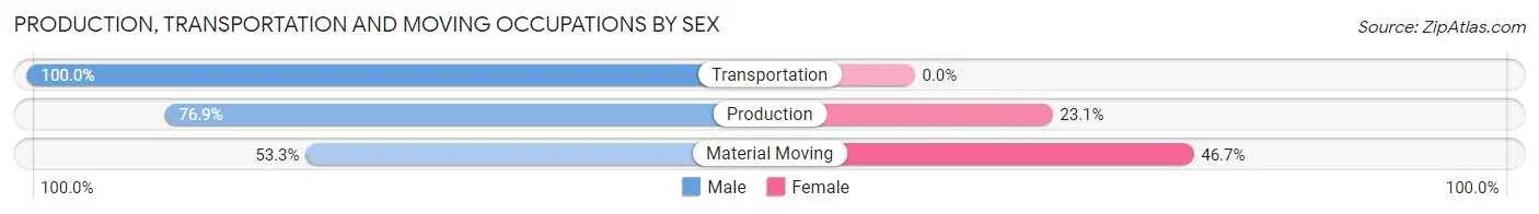 Production, Transportation and Moving Occupations by Sex in North Terre Haute
