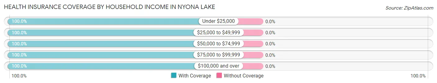Health Insurance Coverage by Household Income in Nyona Lake