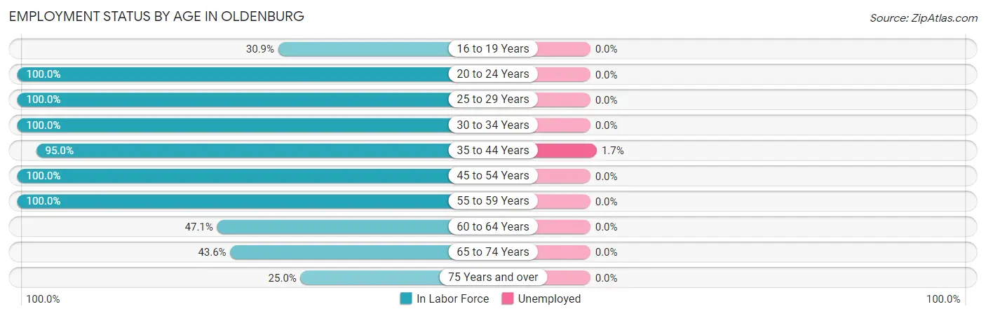 Employment Status by Age in Oldenburg