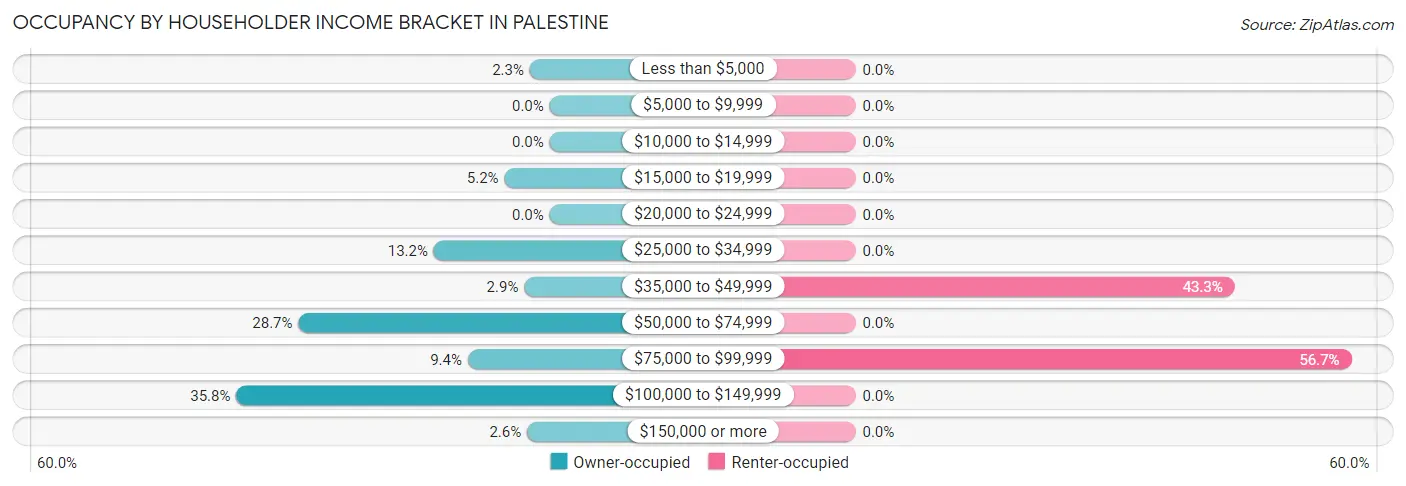 Occupancy by Householder Income Bracket in Palestine