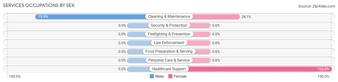 Services Occupations by Sex in Palestine