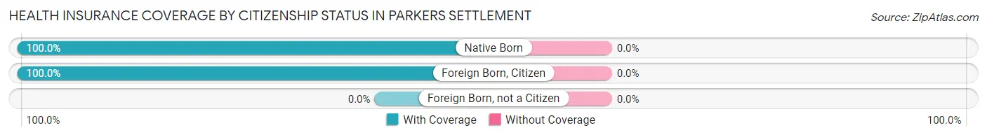 Health Insurance Coverage by Citizenship Status in Parkers Settlement
