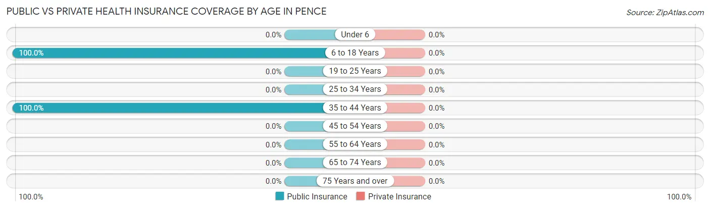 Public vs Private Health Insurance Coverage by Age in Pence