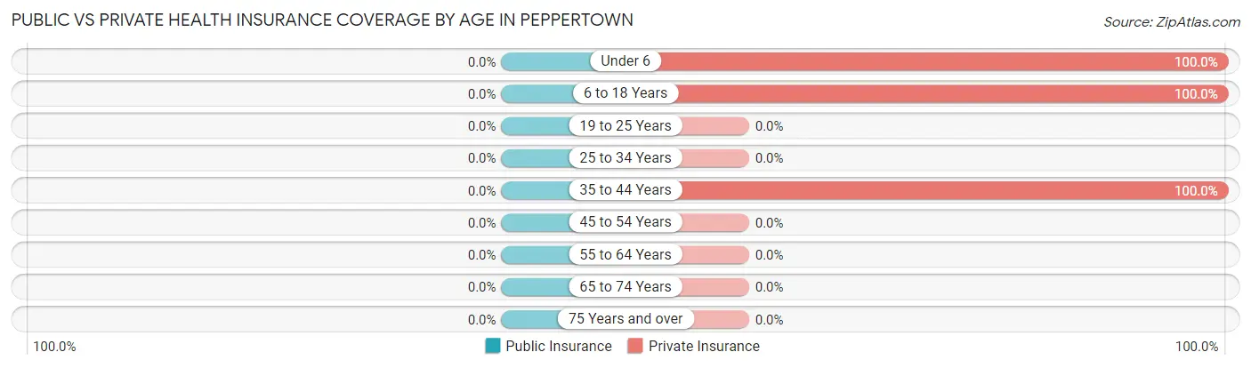 Public vs Private Health Insurance Coverage by Age in Peppertown