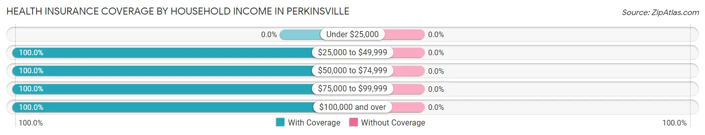 Health Insurance Coverage by Household Income in Perkinsville