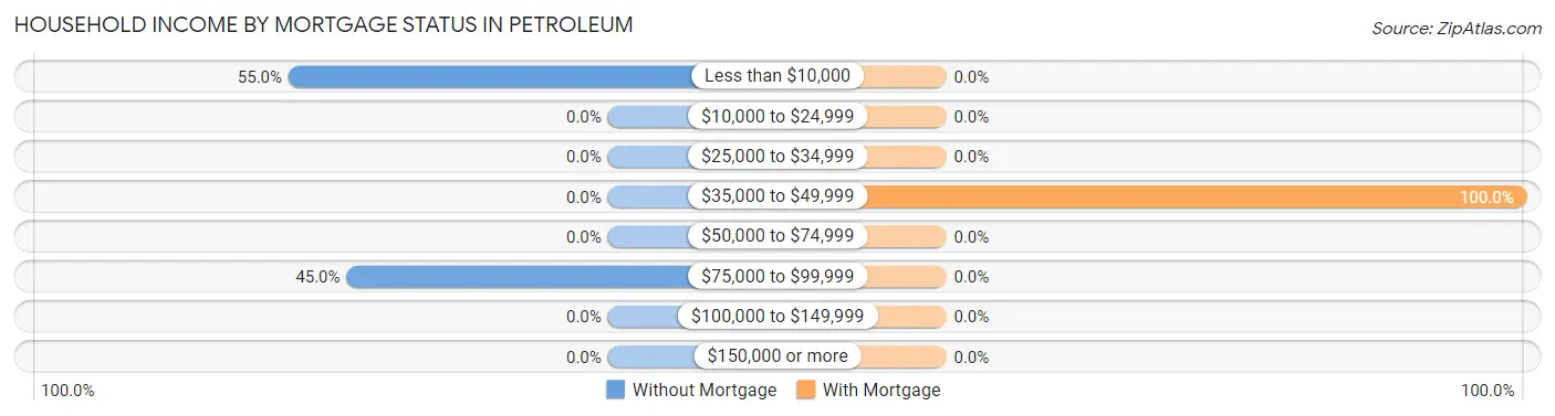 Household Income by Mortgage Status in Petroleum