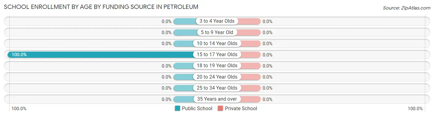 School Enrollment by Age by Funding Source in Petroleum