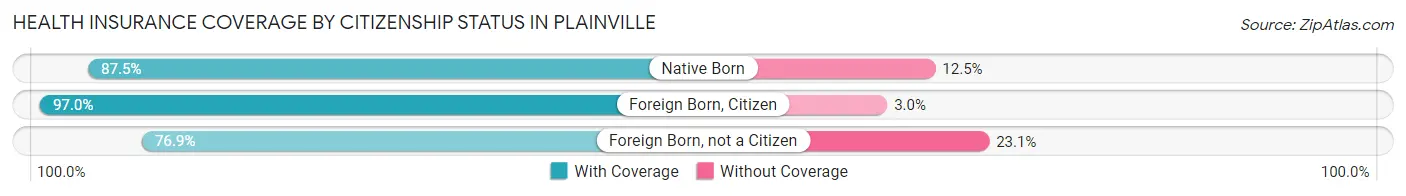 Health Insurance Coverage by Citizenship Status in Plainville