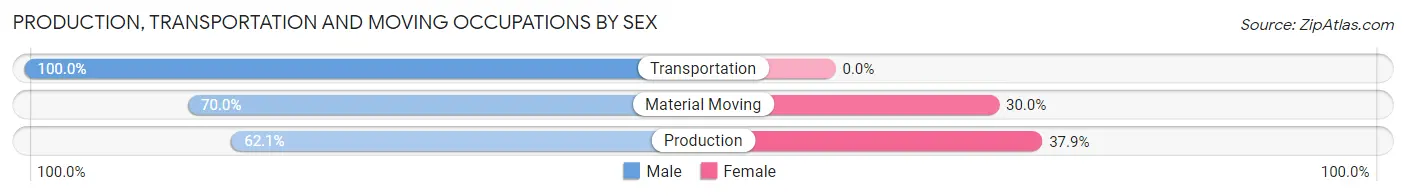 Production, Transportation and Moving Occupations by Sex in Plainville