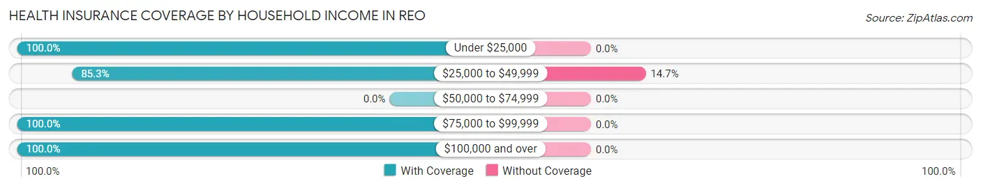 Health Insurance Coverage by Household Income in Reo