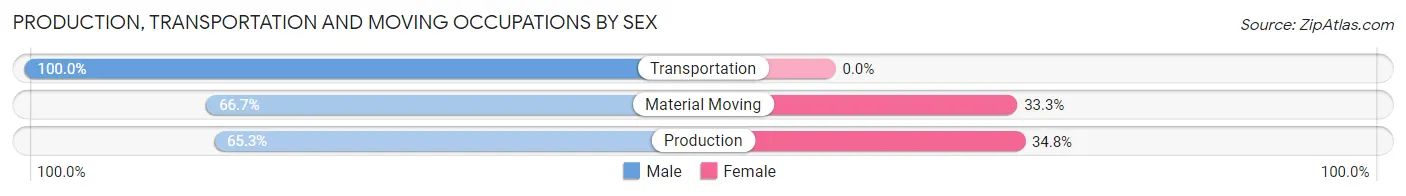 Production, Transportation and Moving Occupations by Sex in Russiaville