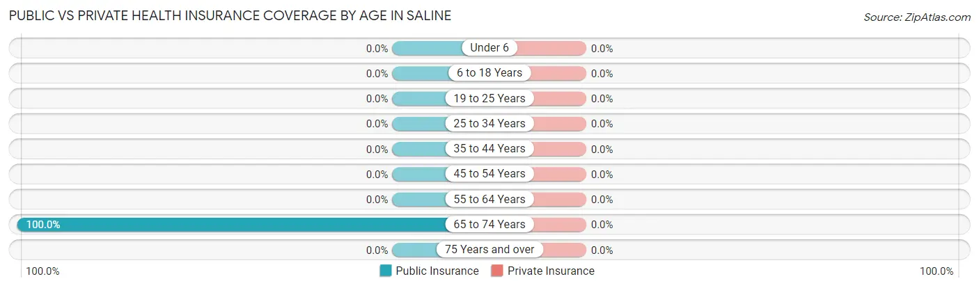 Public vs Private Health Insurance Coverage by Age in Saline