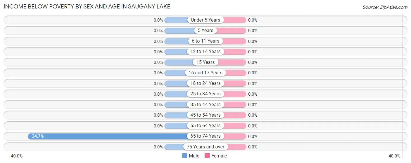 Income Below Poverty by Sex and Age in Saugany Lake