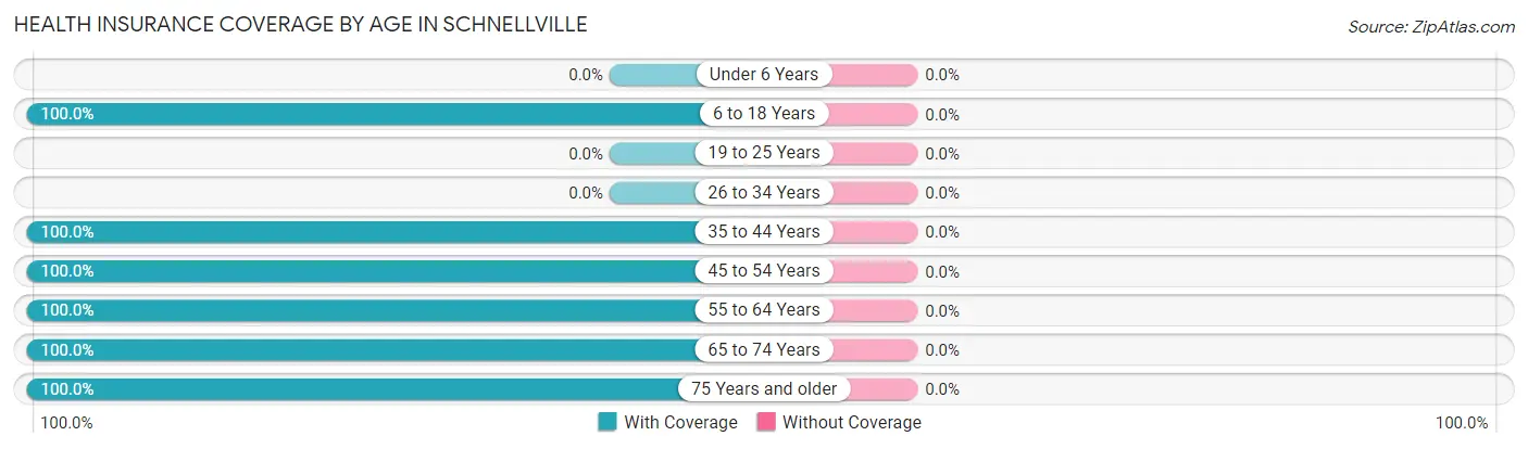 Health Insurance Coverage by Age in Schnellville