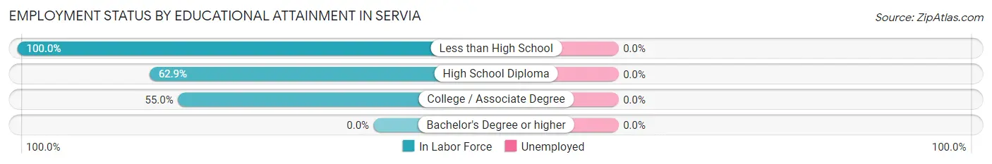 Employment Status by Educational Attainment in Servia