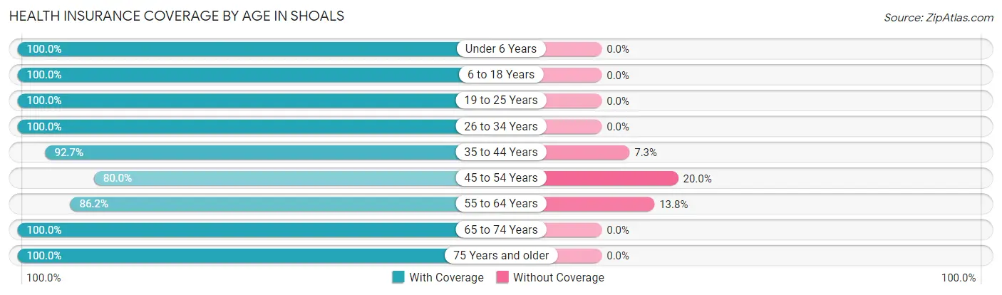 Health Insurance Coverage by Age in Shoals