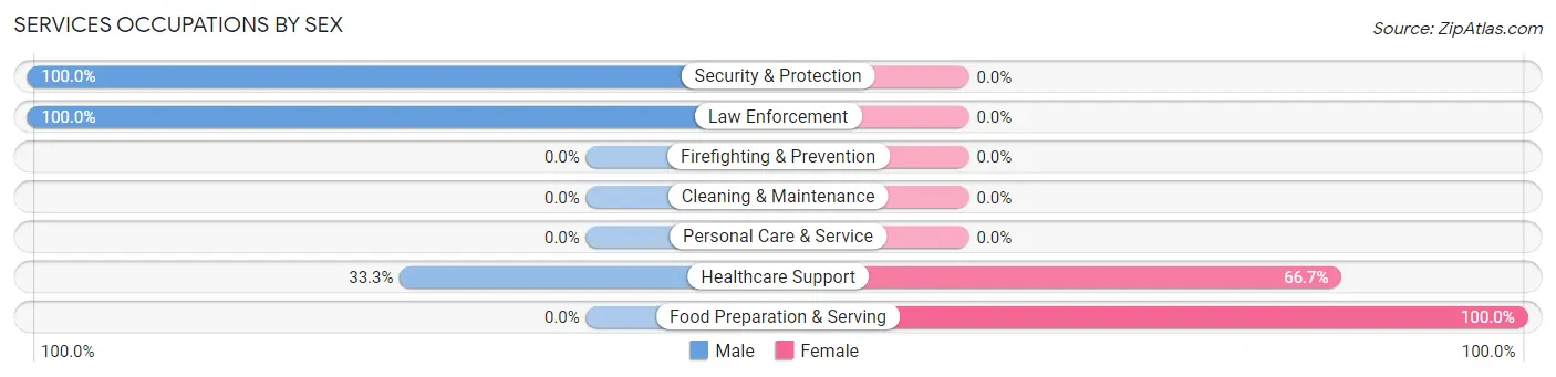 Services Occupations by Sex in State Line City