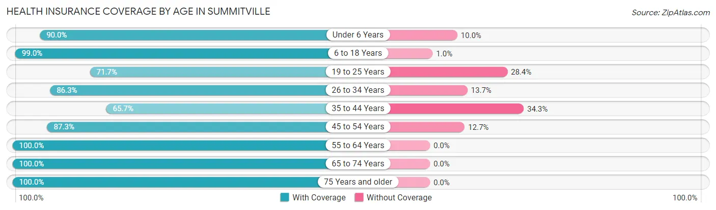 Health Insurance Coverage by Age in Summitville