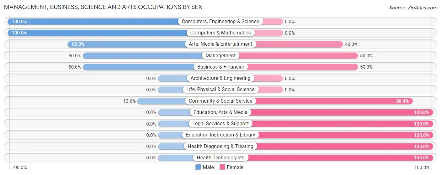 Management, Business, Science and Arts Occupations by Sex in Summitville