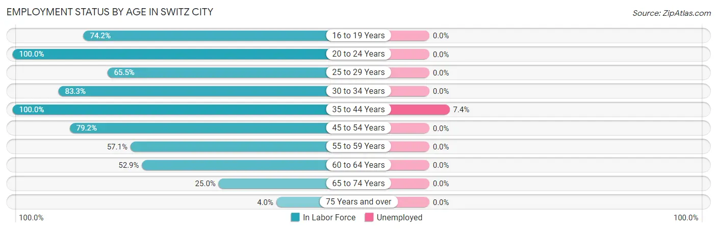 Employment Status by Age in Switz City