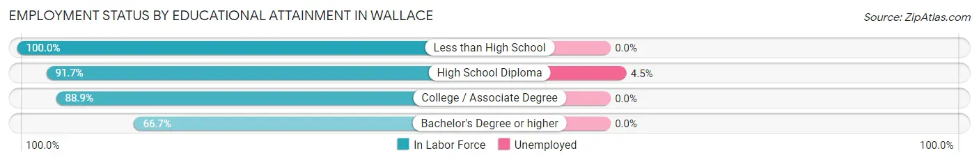 Employment Status by Educational Attainment in Wallace