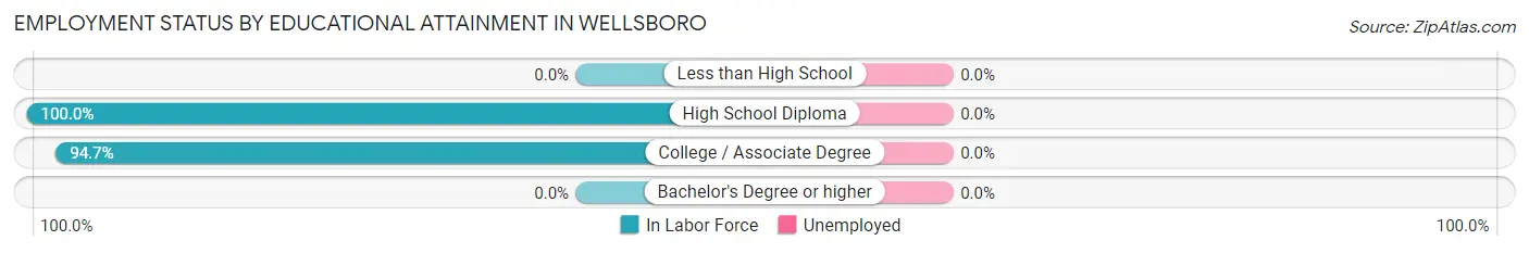 Employment Status by Educational Attainment in Wellsboro