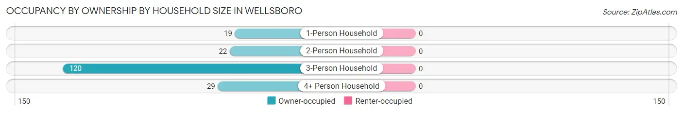 Occupancy by Ownership by Household Size in Wellsboro