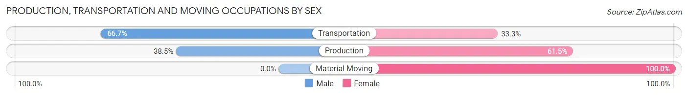 Production, Transportation and Moving Occupations by Sex in West Baden Springs