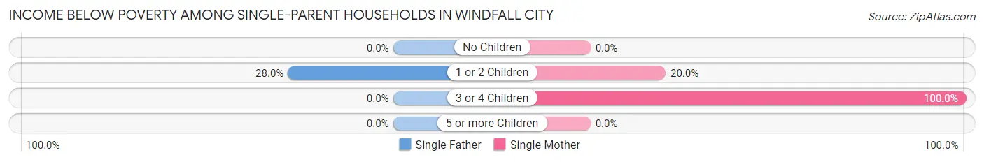 Income Below Poverty Among Single-Parent Households in Windfall City