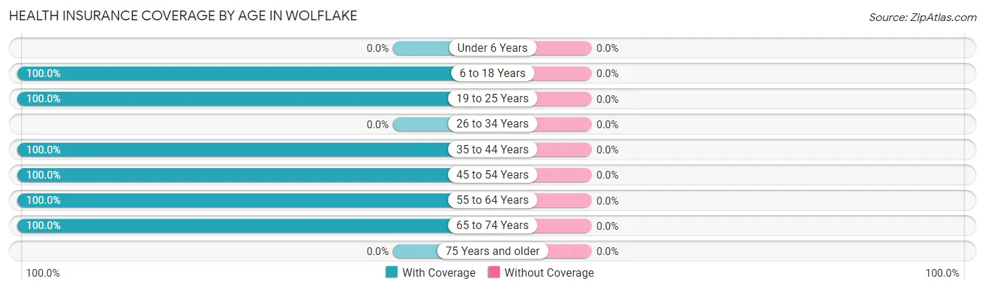 Health Insurance Coverage by Age in Wolflake