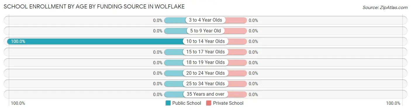School Enrollment by Age by Funding Source in Wolflake