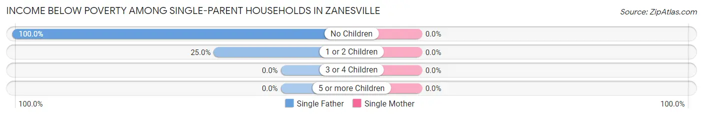Income Below Poverty Among Single-Parent Households in Zanesville