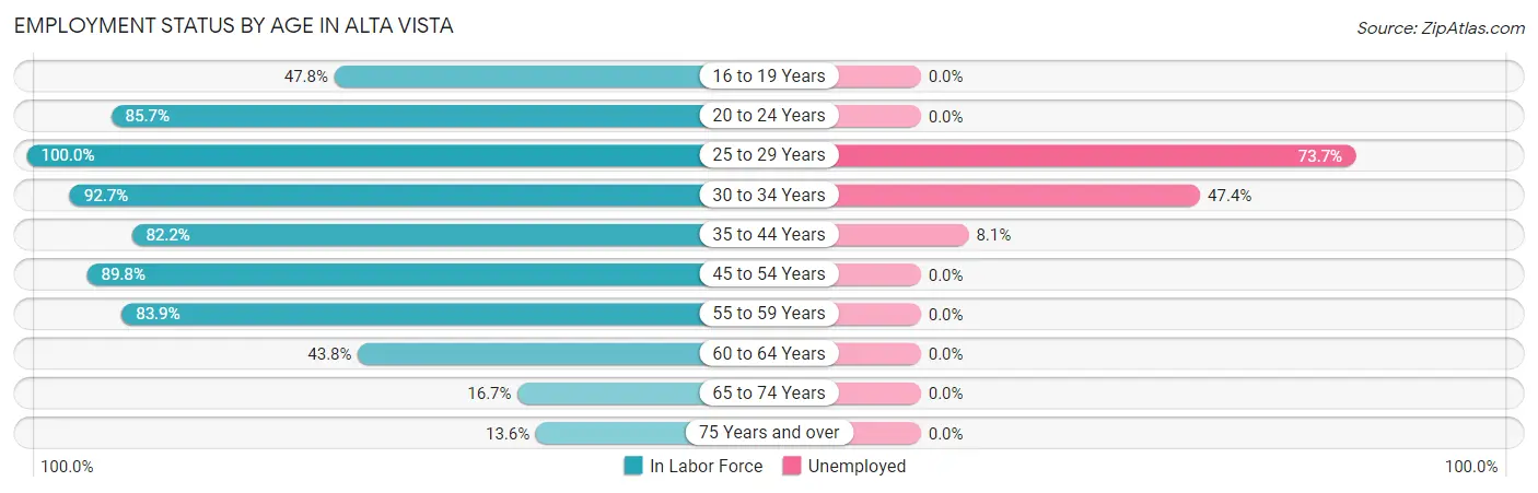 Employment Status by Age in Alta Vista