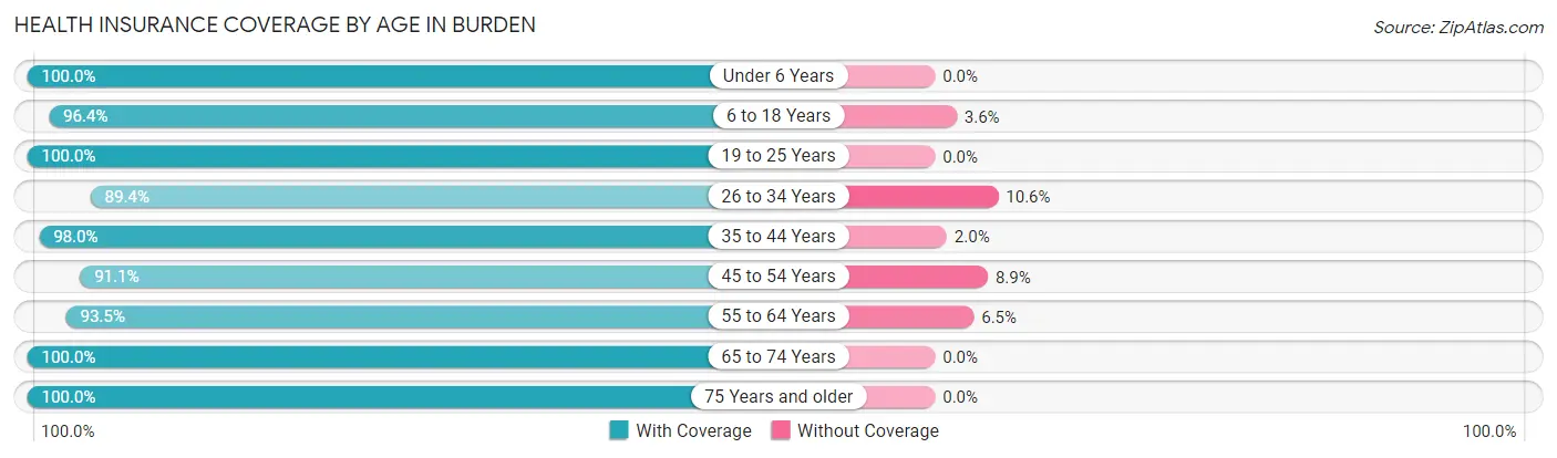 Health Insurance Coverage by Age in Burden