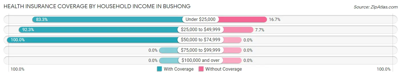 Health Insurance Coverage by Household Income in Bushong