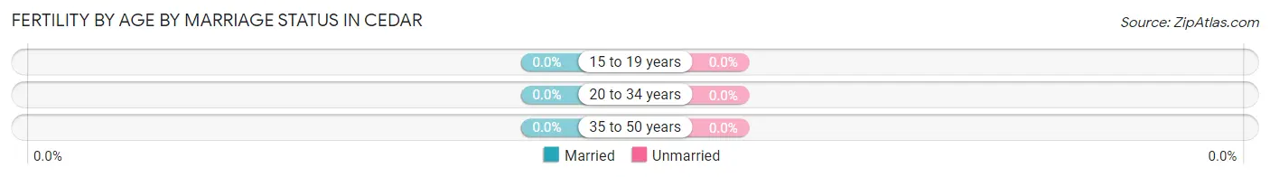 Female Fertility by Age by Marriage Status in Cedar