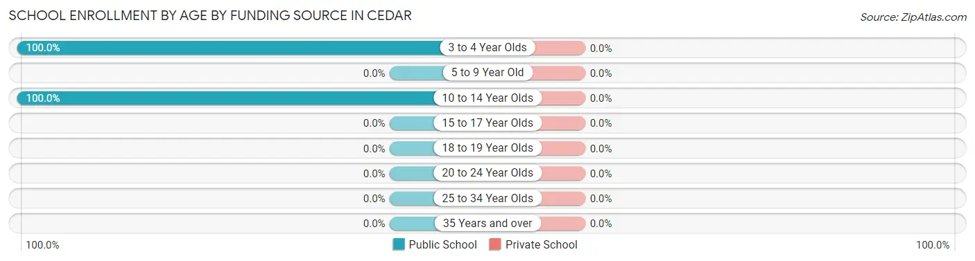 School Enrollment by Age by Funding Source in Cedar