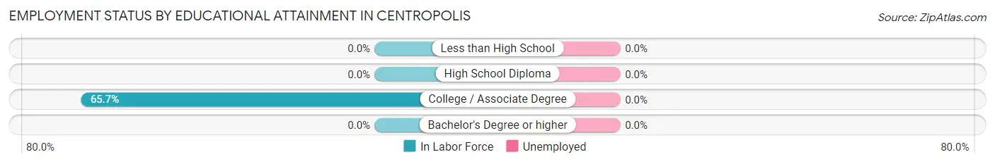 Employment Status by Educational Attainment in Centropolis