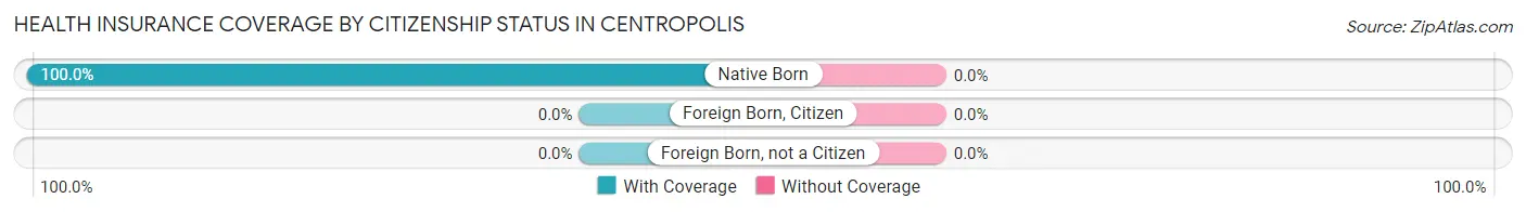 Health Insurance Coverage by Citizenship Status in Centropolis